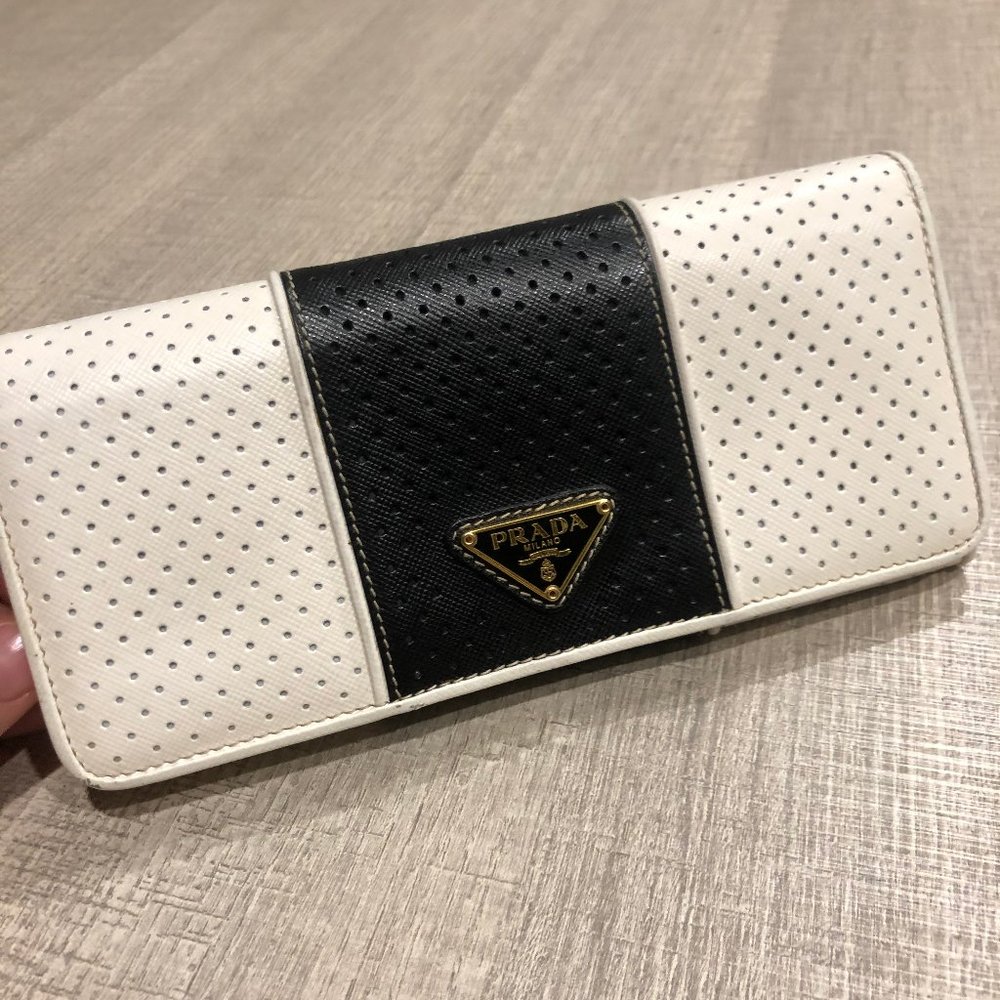 Prada Saffiano Fori Continental Wallet
